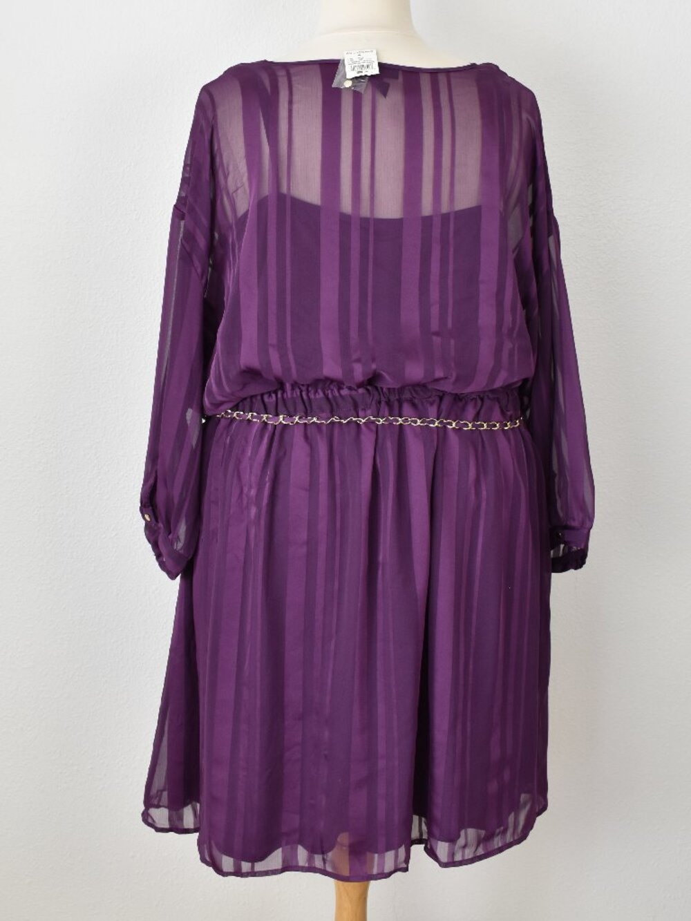 Ashley Stewart Stripe Chain Belt Dress NEW - 26 - Picture 5 of 10